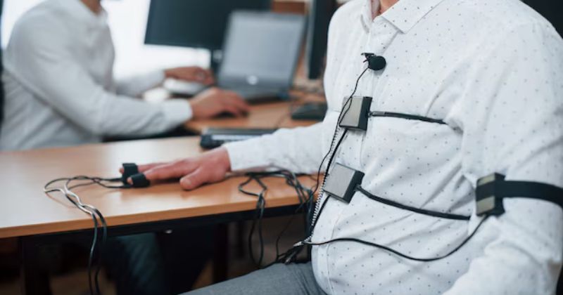A person using a refreshable Braille assistive technology keyboard, allowing visually impaired users to read digital text through tactile feedback.