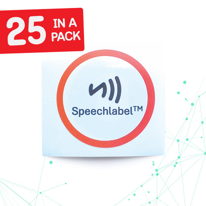 NFC label indicating '25 in a Pack' on a white background.