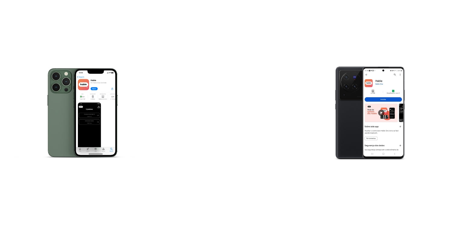 iPhone and Android smartphones display the Hable App