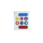 The Tactile Sticker sheet for the Hable Easy. In total 8 stickers for the 8 buttons, these come in the pack. We see arrows, squares, question mark and other shapes. 