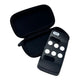 Open black hard-shell carry case shown next to a black Hable controller to demonstrate size and storage. Hable device is not included.